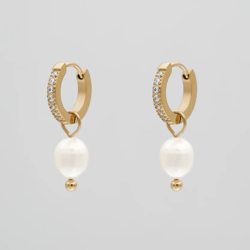 Esme Pearl Huggie Earrings