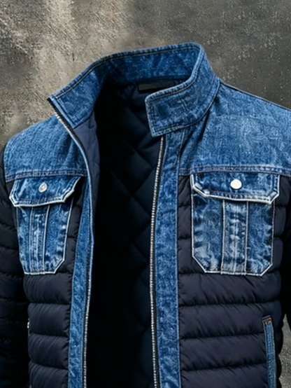 Béranger™ | Veste matelassée à détails denim raffinés